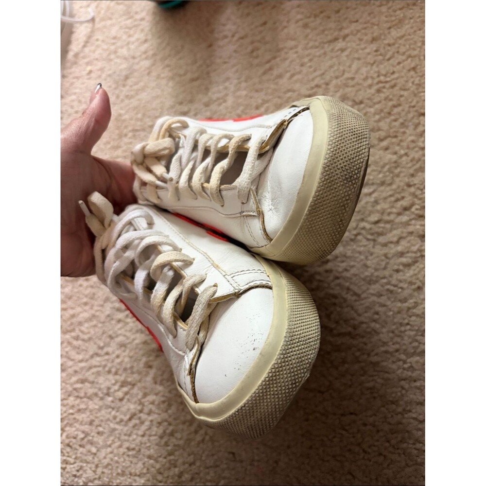 Veja Campo Leather White Orange Navy Sneakers Sz 8 - Picture 5 of 12